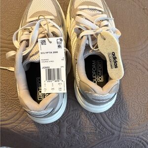 Adidas men’s Cloudfoam Sneakers - White and Beige